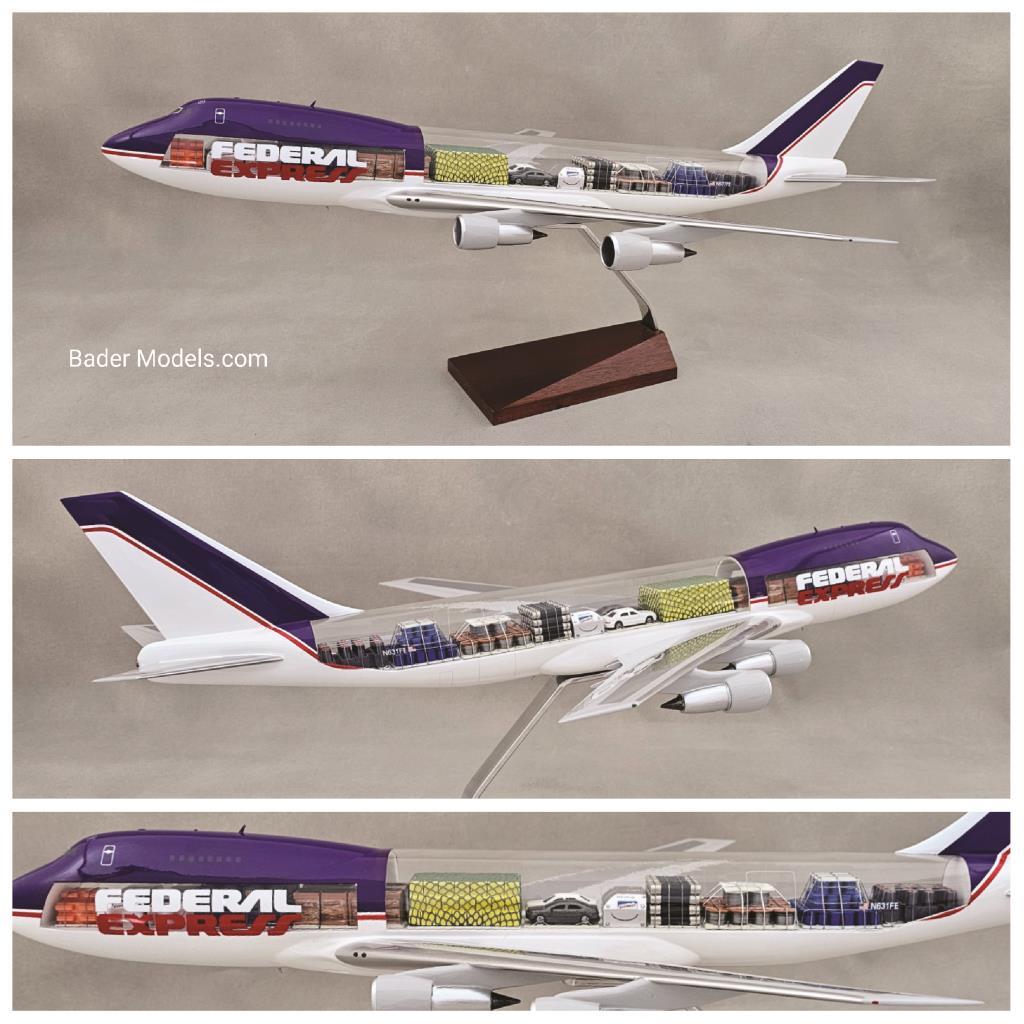 CLEARANCE - FedEx - B747-200F - (1:144) - 180° Clear Top